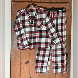 Old Navy Kids Holiday Plaid Pajama Set - Red, White, Green